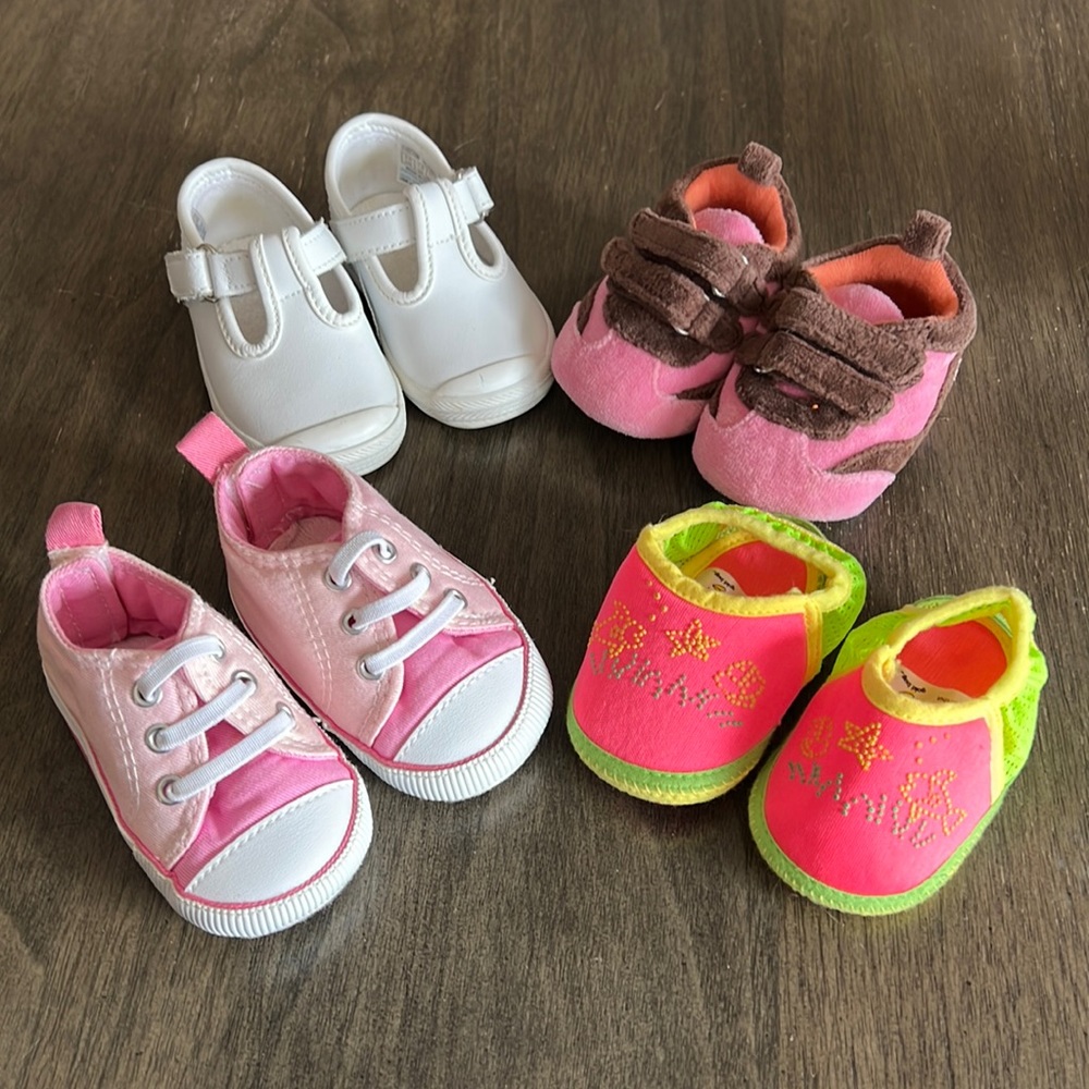 Cute Baby Girl Shoes - Lot of 4 - Newborn - 12 Months